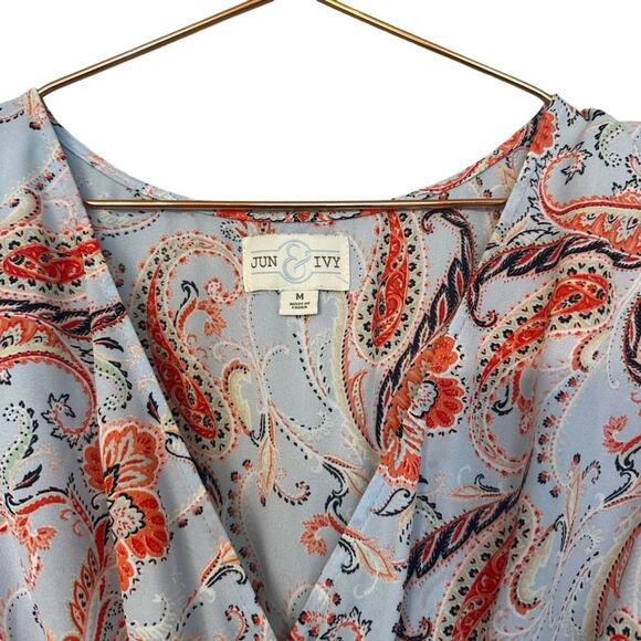 Jun & Ivy Paisley Wrap Mini Dress - Women's Size Medium - Picture 6 of 6